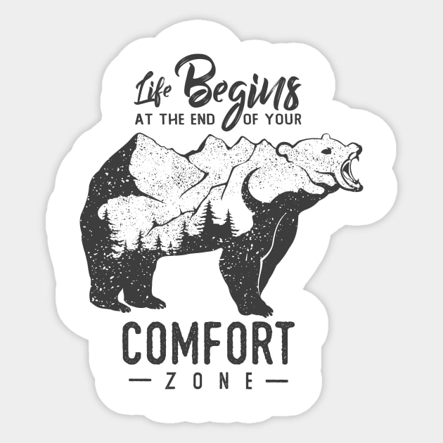 COMFORT ZONE END Sticker by Magniftee